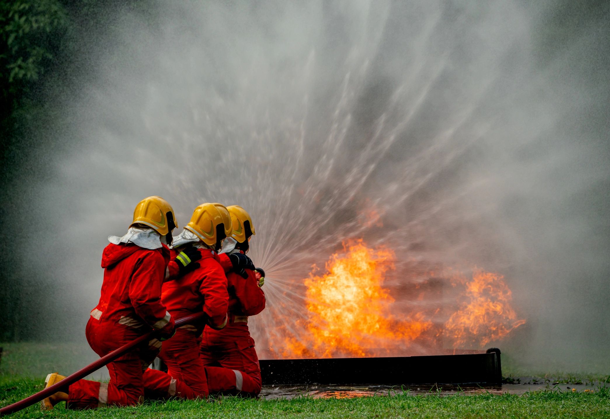 Response crew managing a coordinated training scenario