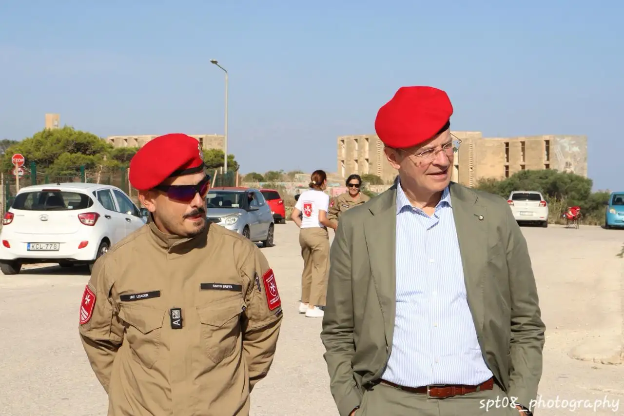 Unit Leader Simon Briffa with H.E. Dr. Josef D. Blotz